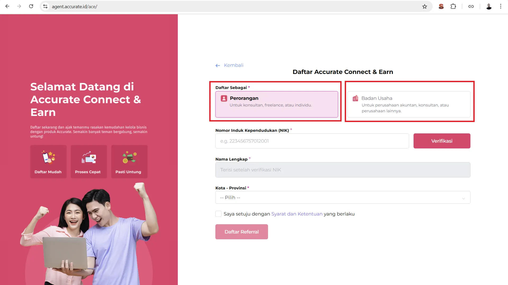 daftar accurate connect &amp; earn
